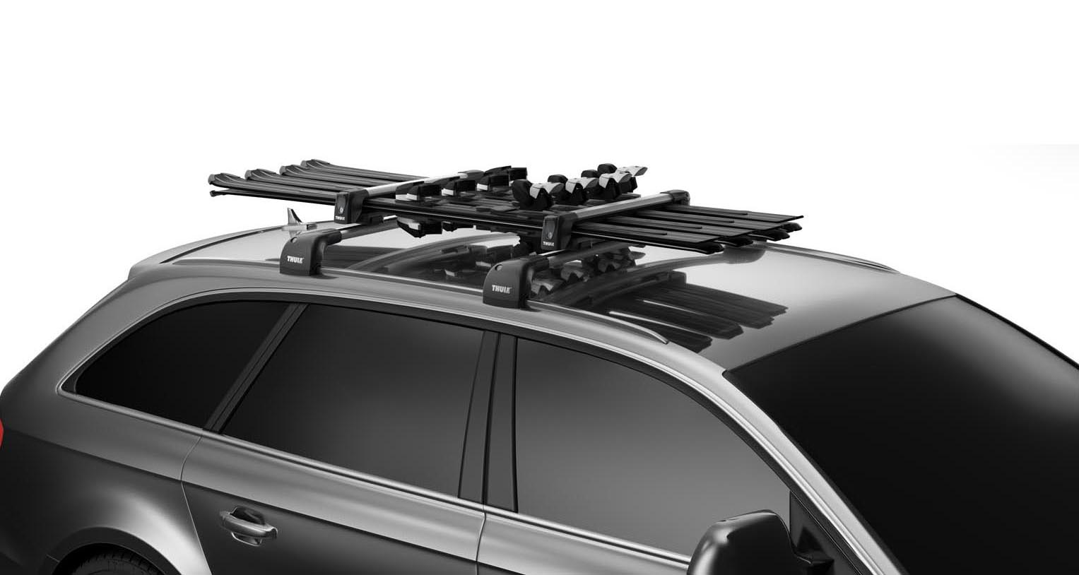 17261_Thule SnowPack 7324 (2) Крепление Thule SnowPack M 7324 Aluminium для 4-х пар лыж на крыше авто