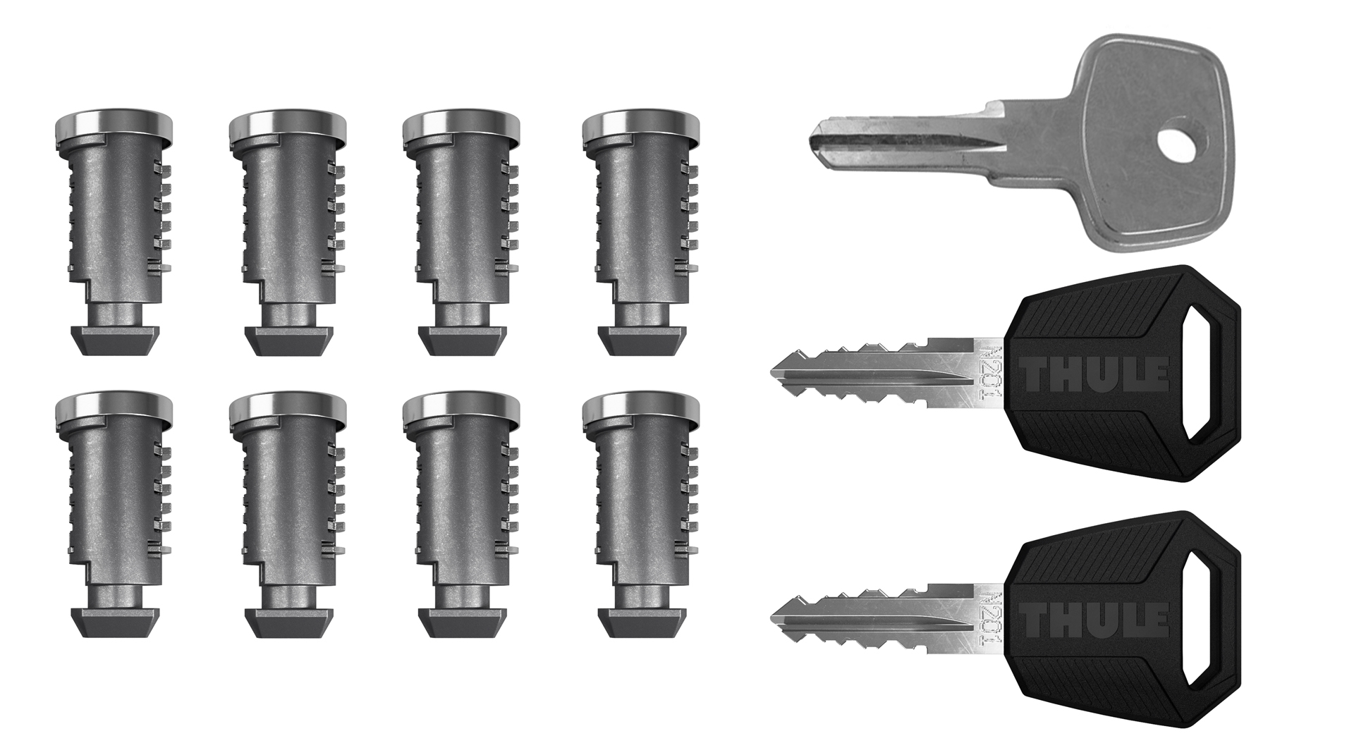 Thule One-Key System 4508 — 8 замків, 2 ключі К-т ключів з лічинками (8шт) Thule One-Key System 4508 (TH 4508)