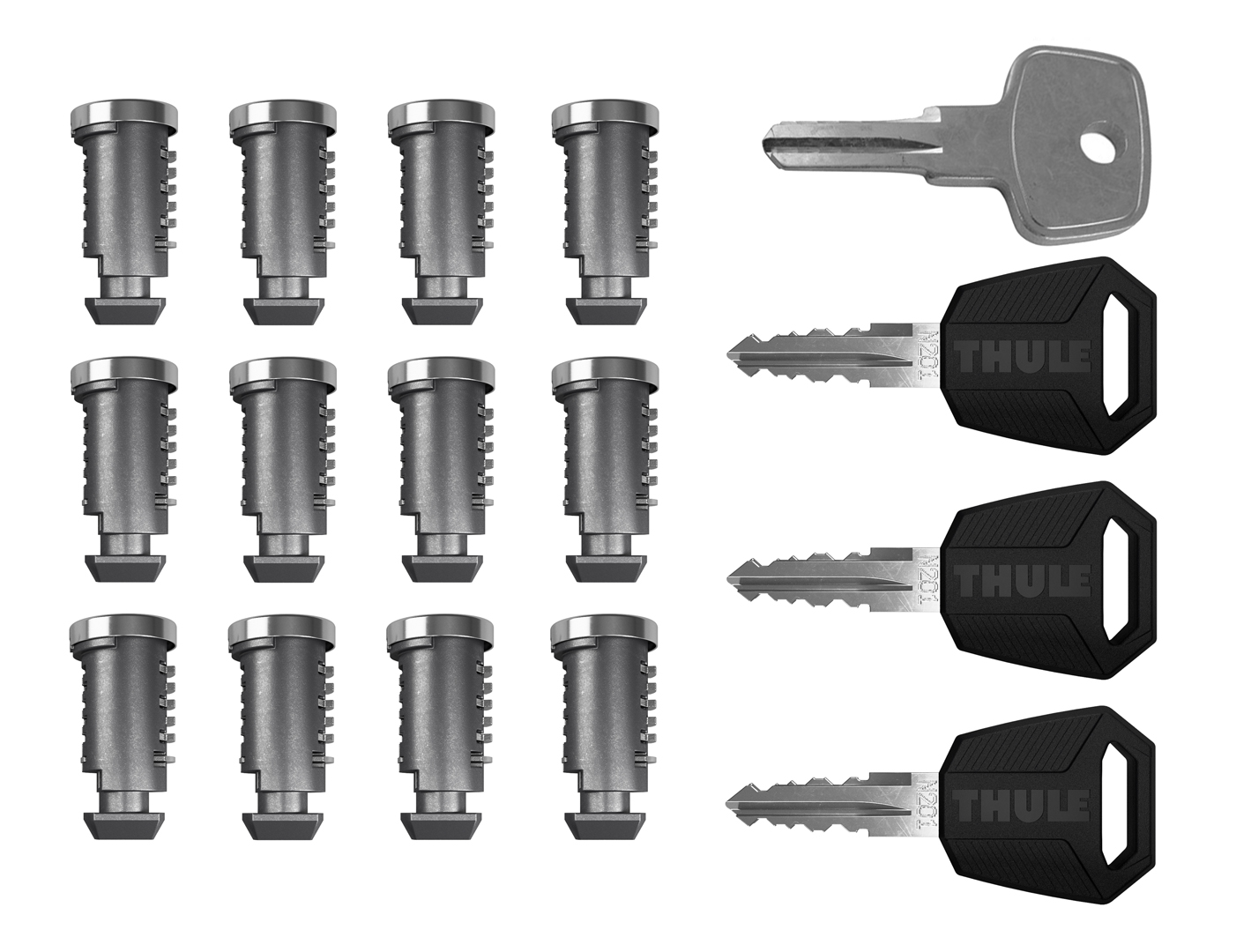 Thule One-Key System 4512 — 12 замків, 2 ключі К-т ключів з лічинками (12шт) Thule One-Key System 4512 (TH 4512)