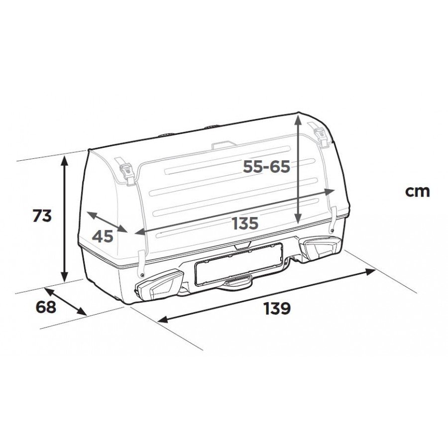 thule-onto-box-baule-richiudibile-da-gancio-traino-300-litri-portata-50-kg Бокс Thule Onto 2 907100 на фаркоп