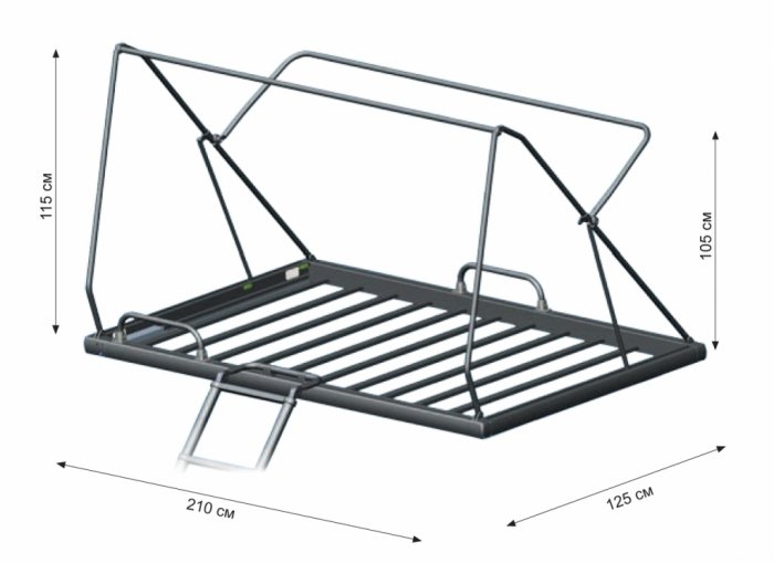 tramp-top-over-avtomat_9 Палатка на крышу авто для двоих Tramp Top over автомат, хаки