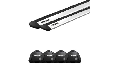 Багажник (комплект) для авто з рейлінгами Thule WingBar EVO 711x Silver + Thule 7104 EVO